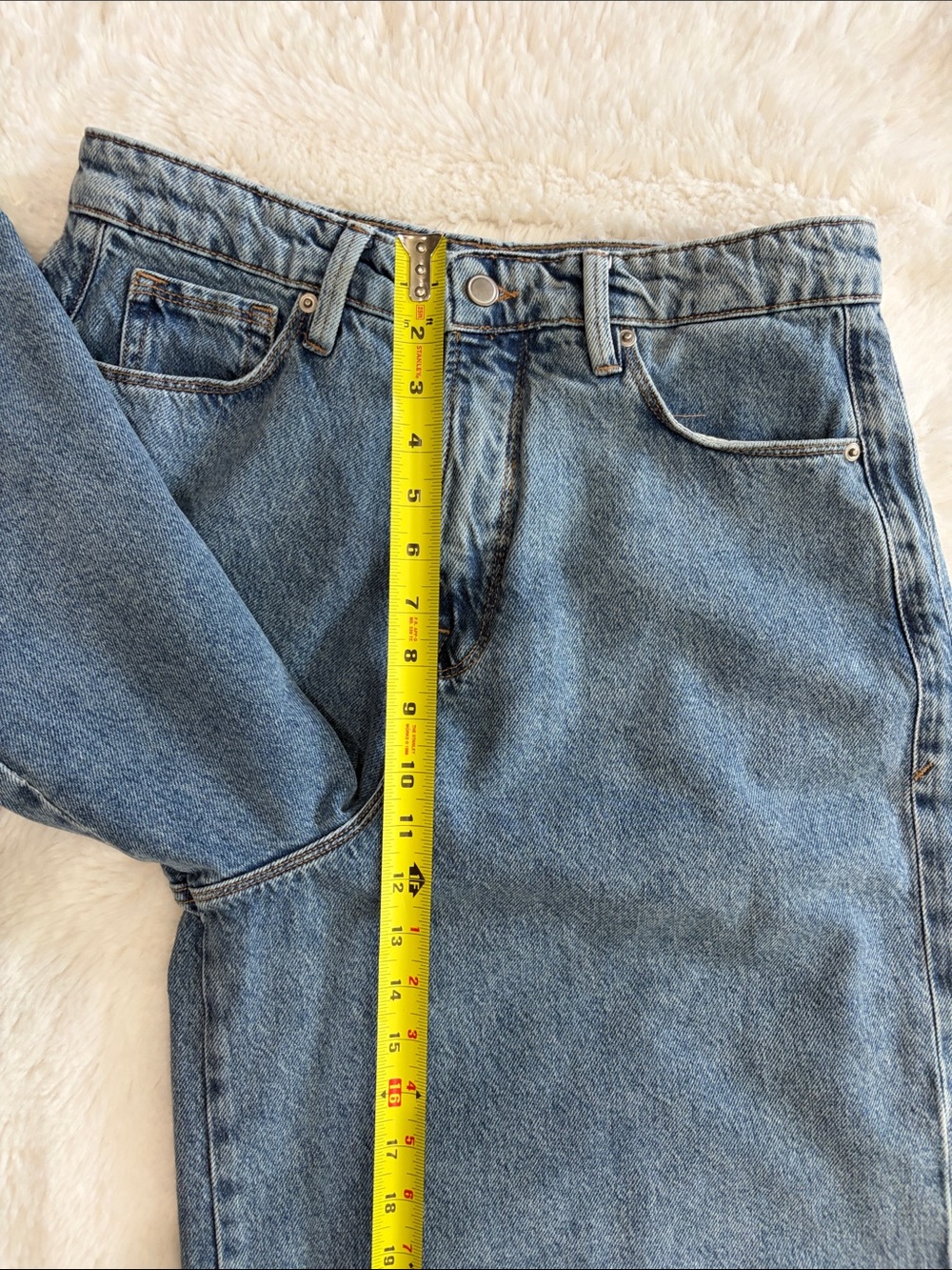 Good American,size 6/28,Women’s Paneled Wide Leg Blue Denim Jeans - Picture 16 of 17